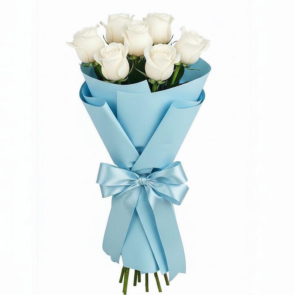 Букет 7 белых роз Проуд в Заветы Ильича