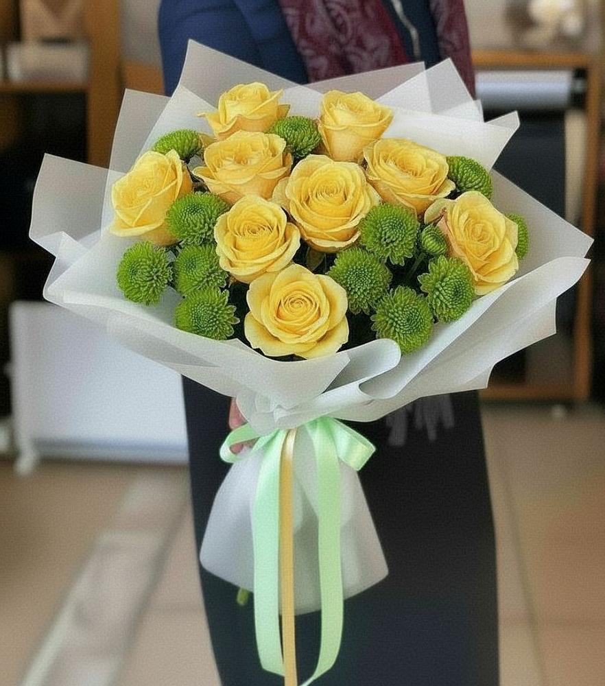 Букет цветов из: Хризантемы и Розы в Заветы Ильича