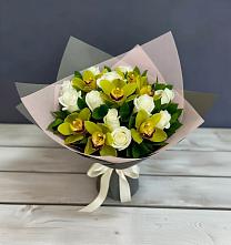 Букет цветов из:  Орхидеи и Розы в Заветы Ильича