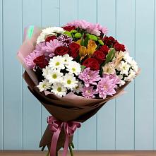 Букет цветов из:  Розы, Хризантемы и Альстромерии в Заветы Ильича