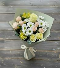 Букет цветов из:  Альстромерии, Розы и Хризантемы в Заветы Ильича