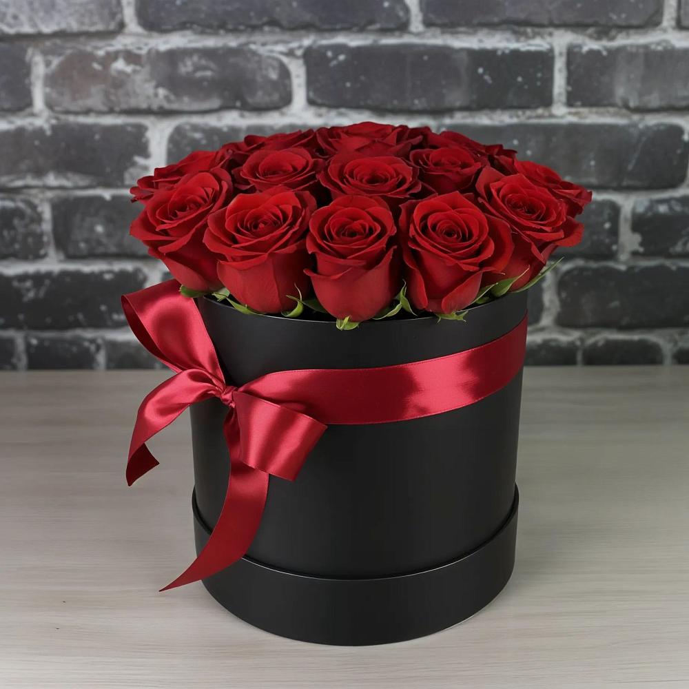 Цветочная композиция из Розы в шляпной коробке в Заветы Ильича